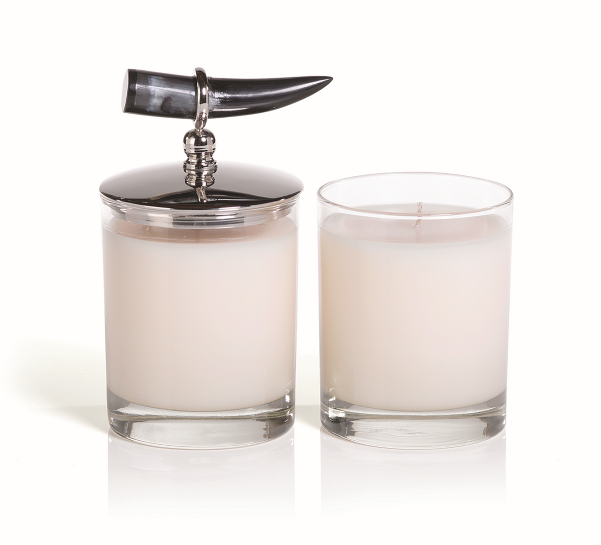AMBERED SPICE Zodax Cote d Ivoie Scented Candle with Horn Lid 45 Hours - 9 oz