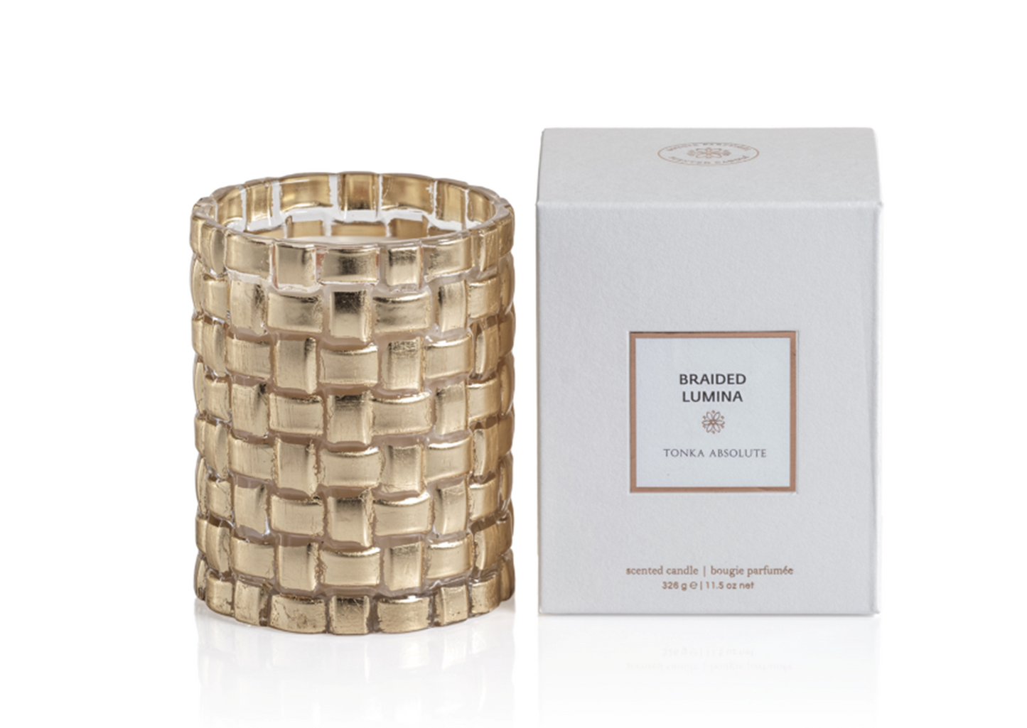 TONKA ABSOLUTE Zodax Braiden Lumina Scented Candle Wooden Wick 48 Hours - 11 oz