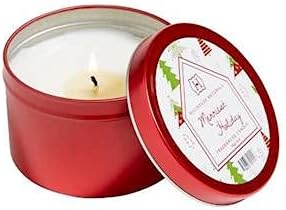 MERRIEST HOLIDAY Hillhouse Naturals Red Tin 5 oz Scented Jar Candle