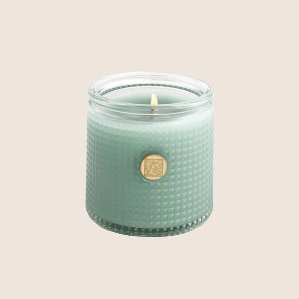 SILVER EUCALYPTUS Aromatique Textured Glass 6 oz Scented Jar Candle
