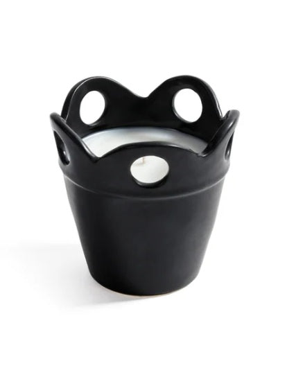 Citronella Citrus Blend Zodax 5 oz Black Flower Pot Candle