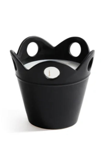 Citronella Citrus Blend Zodax 23 oz Black Flower Pot Candle