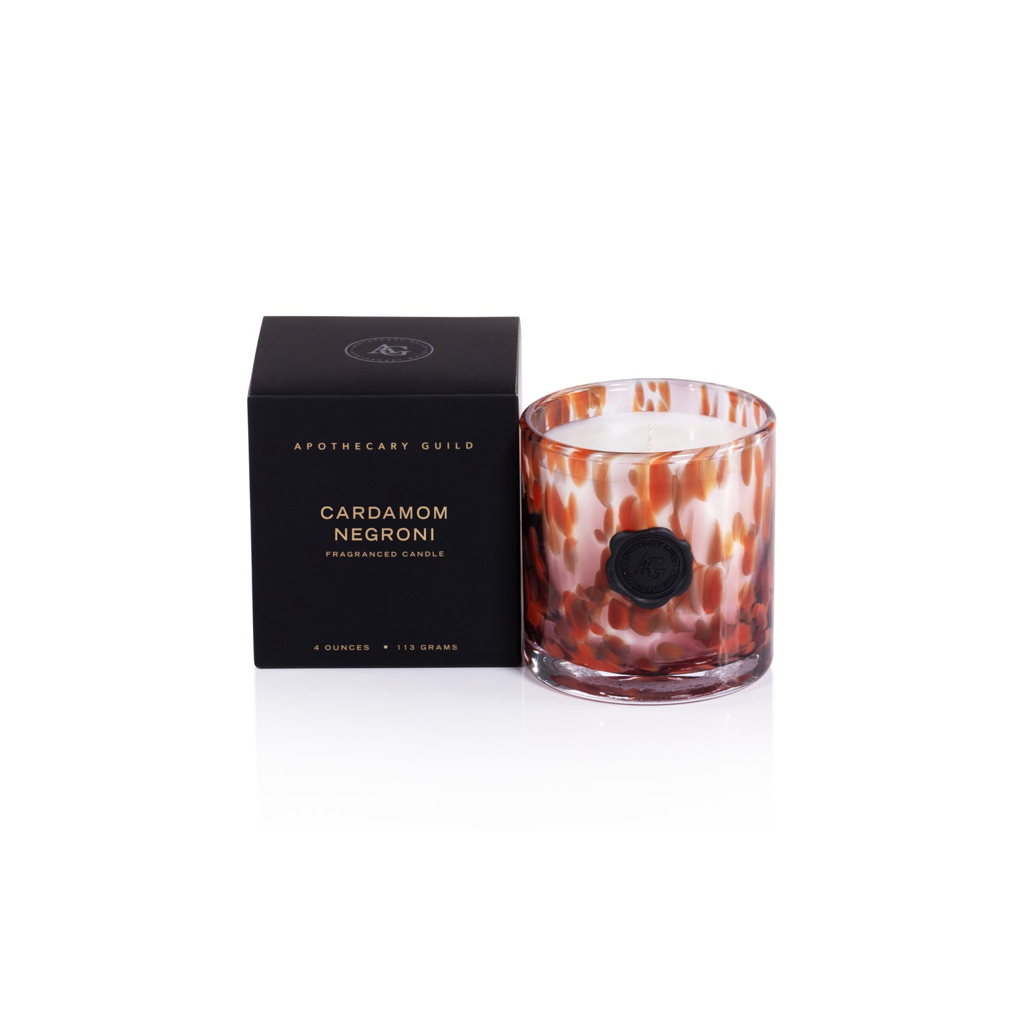 CARDAMOM NEGRONI Zodax Apothecary Guild Opal Glass Mini 4 oz Scented Jar Candle
