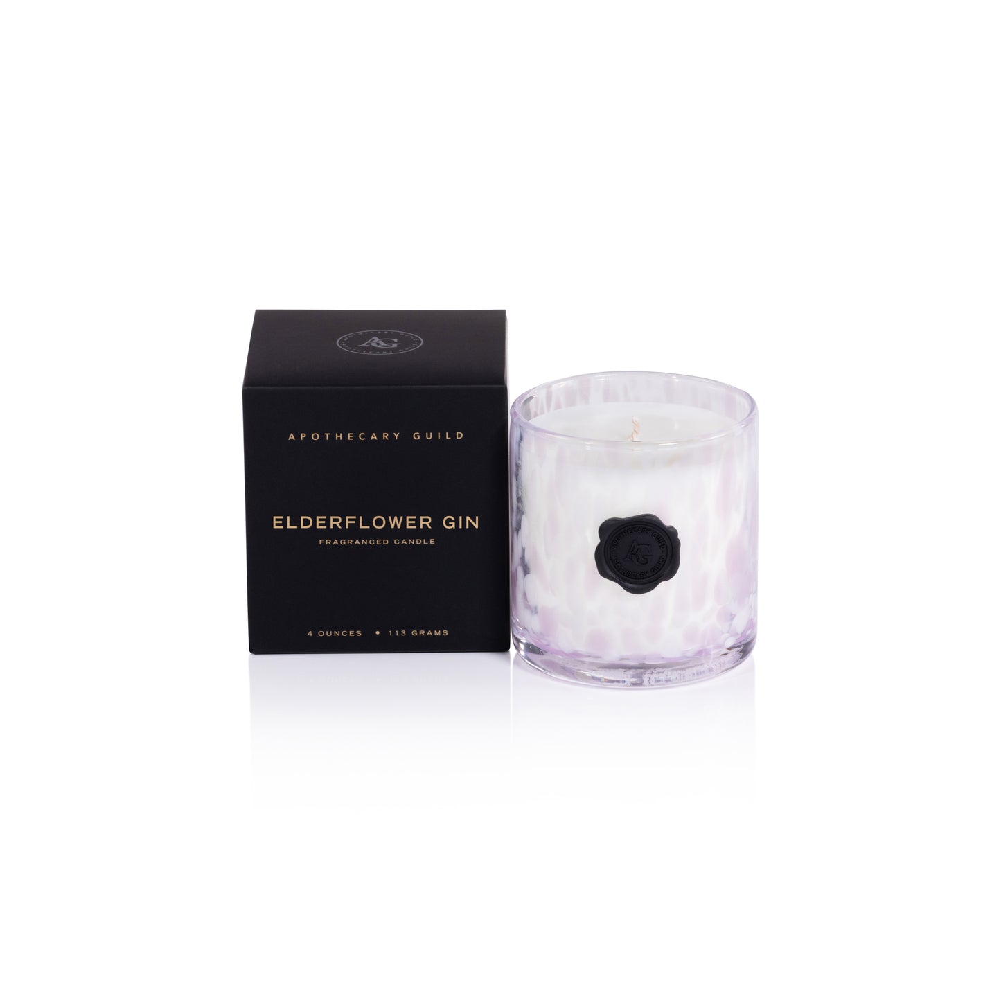 ELDERFLOWER GIN Zodax Apothecary Guild Opal Glass Mini 4 oz Scented Jar Candle