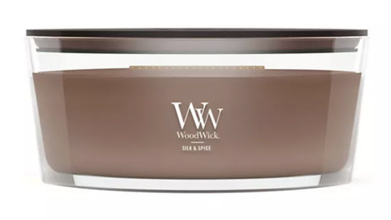 SILK SPICE Ellipse HearthWick Flame Scented Candle by WoodWick