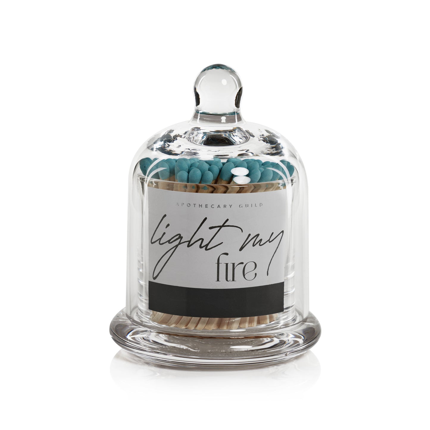 Zodax Apothecary Guild Light My Fire 3 in Matches with Glass Dome, 150 Pack - Blue Tip