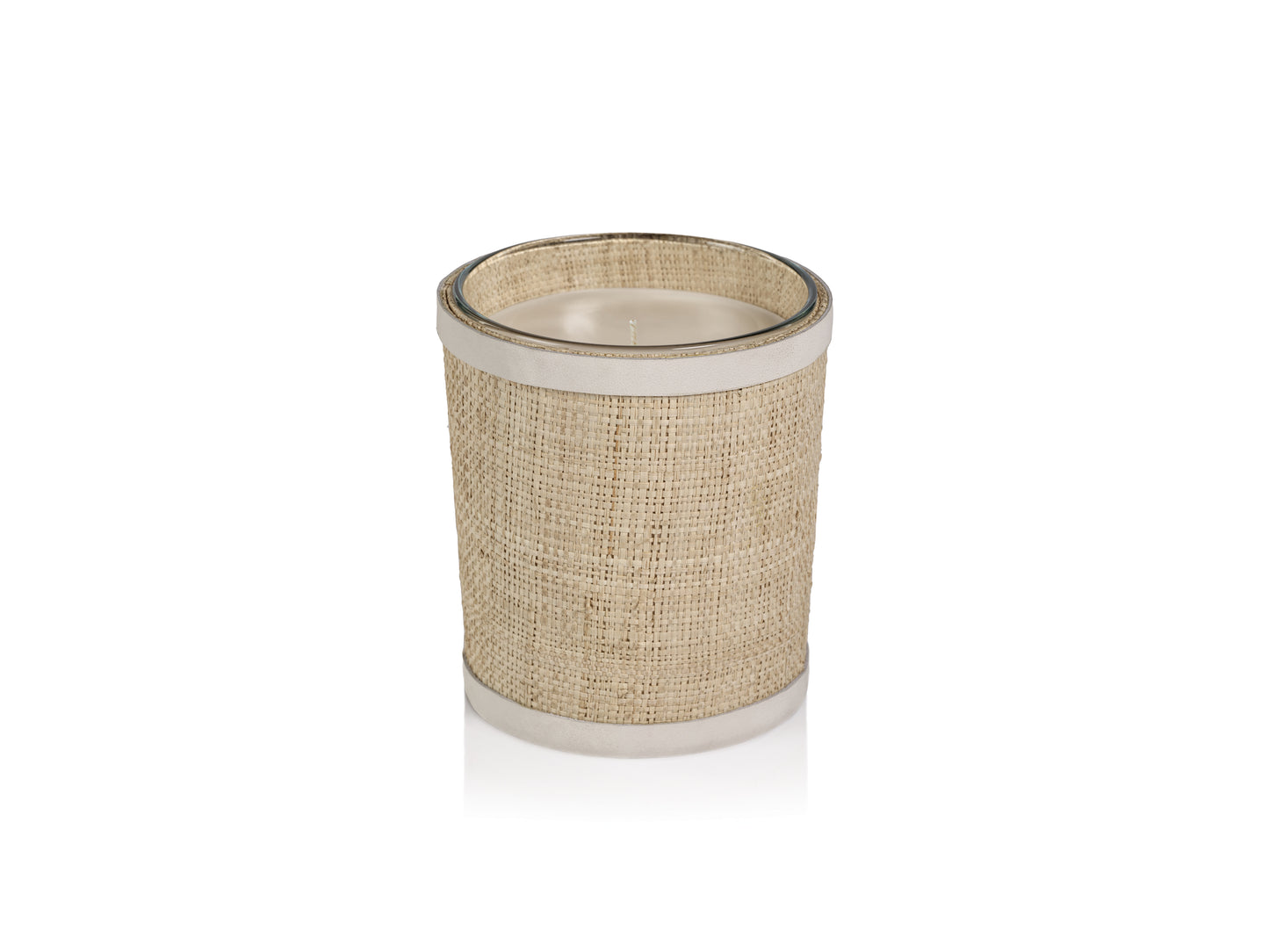 SEA SALT and COASTAL MIST Zodax Scented Jar Candle in Natural Raffia Basket - 12 oz