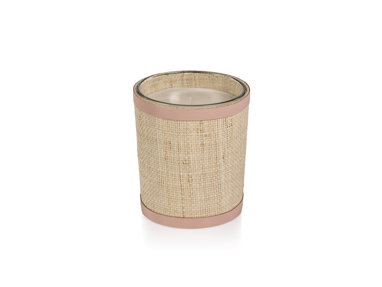 LEMON PEEL, LAVENDER and TARRAGON Zodax Scented Jar Candle in Natural Raffia Basket - 12 oz