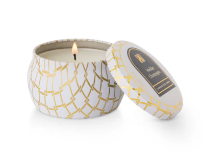 HOLIDAY CHAMPAGNE Aromatique 4 oz Tin Scented Jar Candle