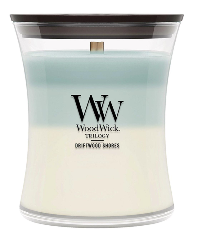 DRIFTWOOD SHORES WoodWick 10oz Jar Candle Burns 100 Hours - 3 in One