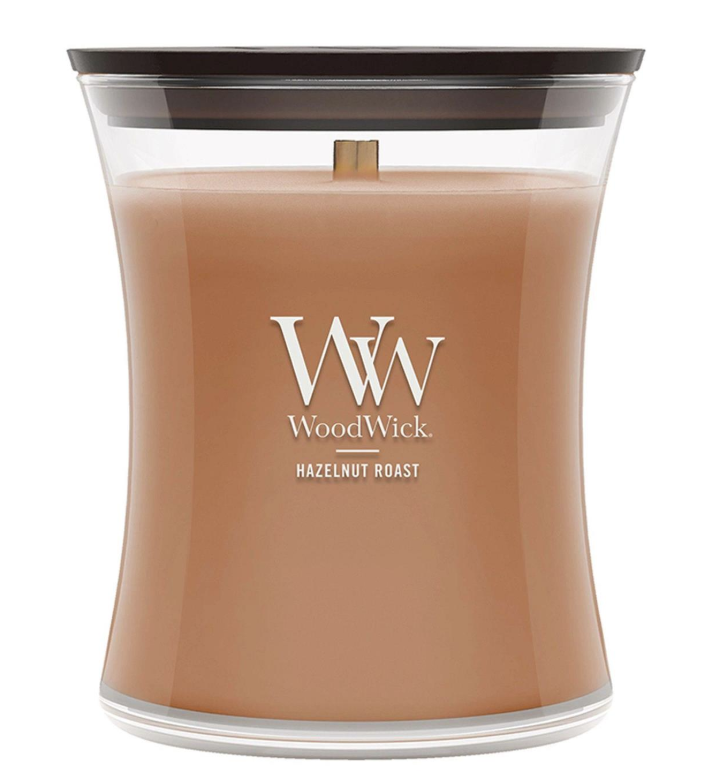 HAZELNUT-ROAST WoodWick 10oz Jar Candle Burns 100 Hours