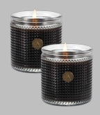 SMELL OF ESPRESSO - SET of 2 Aromatique Textured Glass Scented Jar Candle