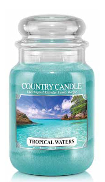 TROPICAL WATERS Country Candle Large 23oz 2-Wick Scented Jar Candle