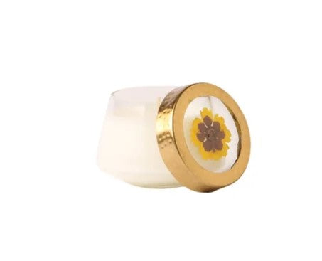 HONEY TOBACCO Rosy Rings Medium 37 Hour Floral Pressed Scented Jar Candle