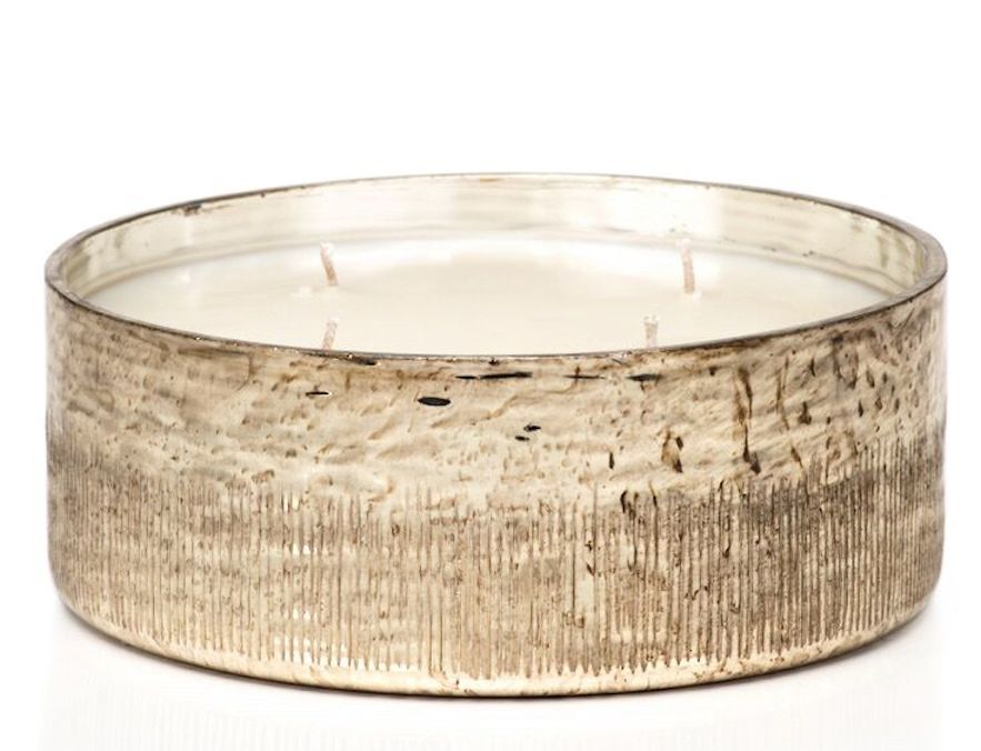 SIBERIAN FIR Antique Gold 23 oz 4-Wick Zodax Scented Jar Candle