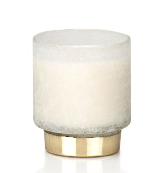 White Cortina Zodax 11 oz Scented Jar Candle - Tobacco Flower Absolute