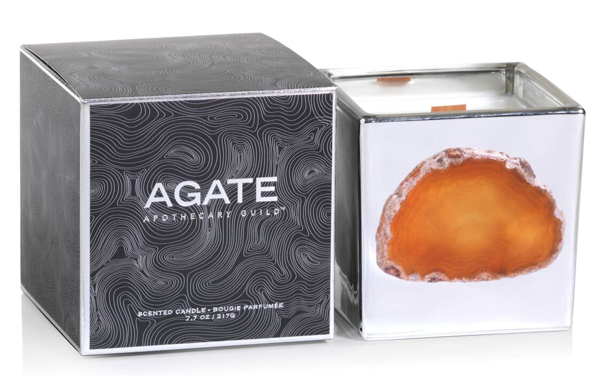 MOROCCAN TANGERINE LEAF ZODAX Silver Agate 8 oz Scented Jar Candle