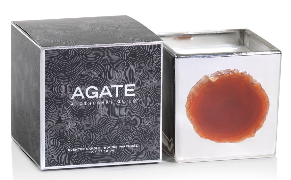 TAHITIAN GARDENIA ZODAX Silver Agate 8 oz Scented Jar Candle
