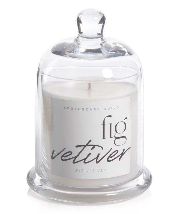 Black Fig Vetiver Zodax Apothecary Guild 10 Ounce Scented Jar Candle with Dome