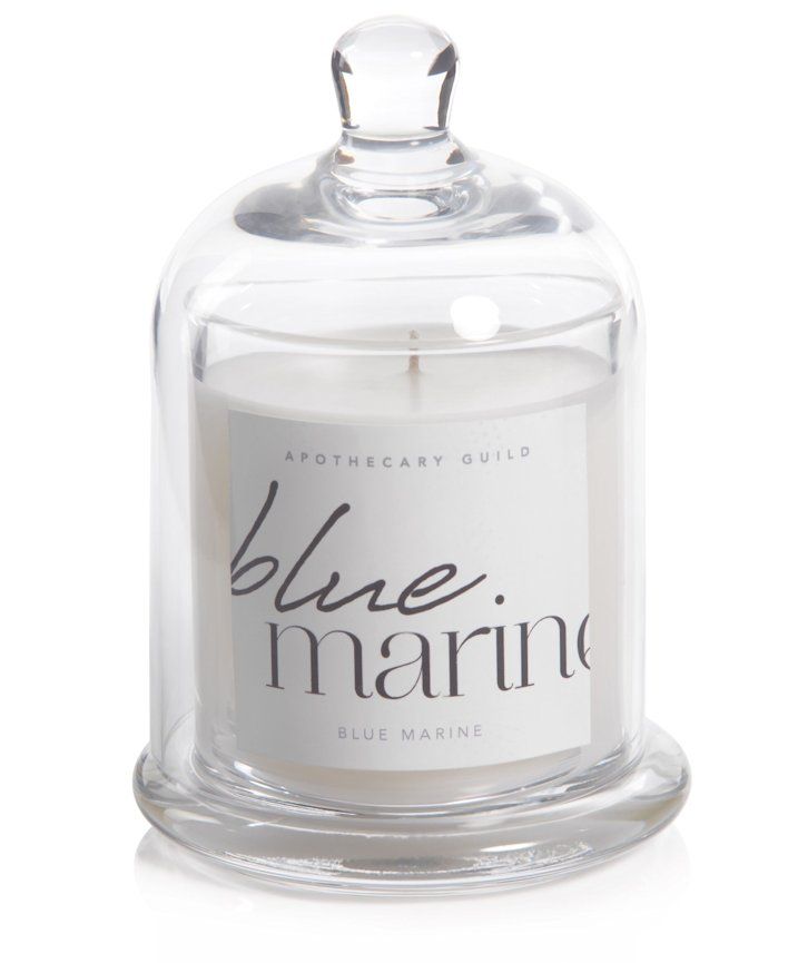 Blue Marine Zodax Apothecary Guild 10 Ounce Scented Jar Candle with Dome