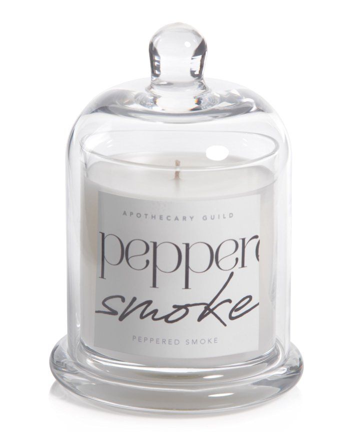 Peppered Smoke Zodax Apothecary Guild 10 Ounce Scented Jar Candle with Dome