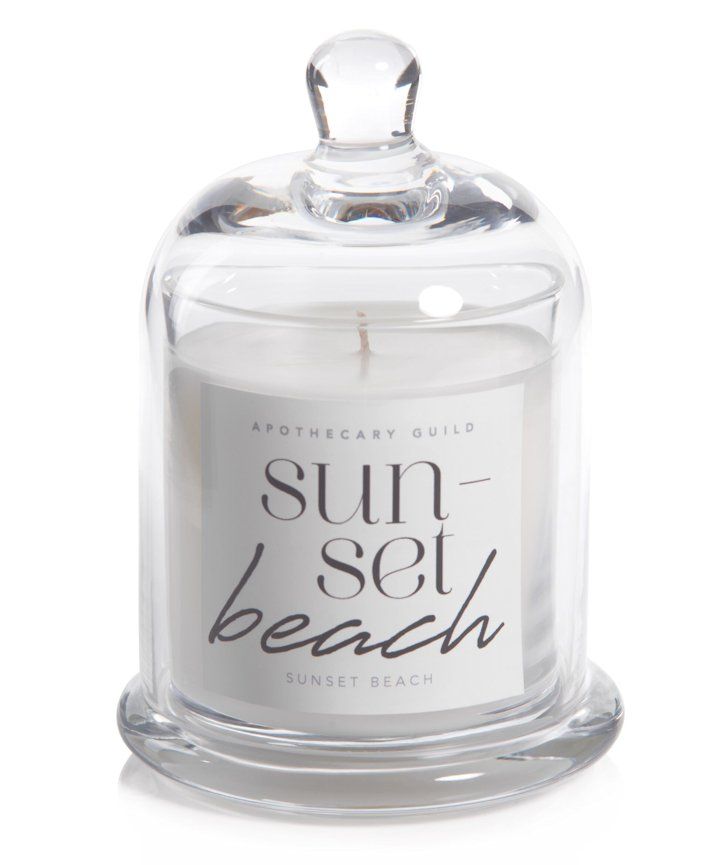 Sunset Beach Zodax Apothecary Guild 10 Ounce Scented Jar Candle with Dome