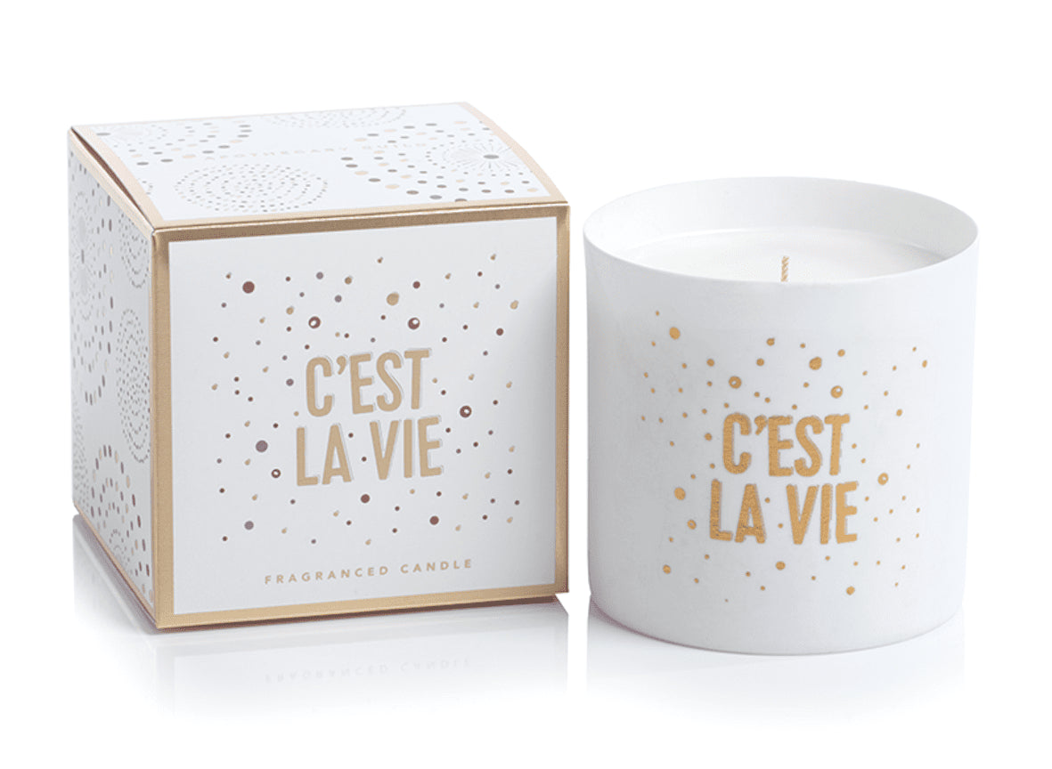 CEST LA VIE Black Fig Vetiver Zodax Porcelain Scented Jar Candle