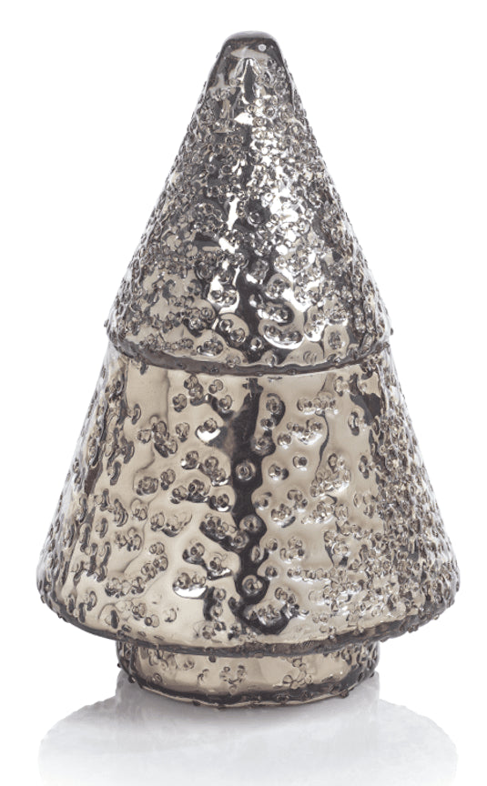 SIBERIAN FIR Platinum Glass Zodax Tree with Lid 10 oz Jar Candle