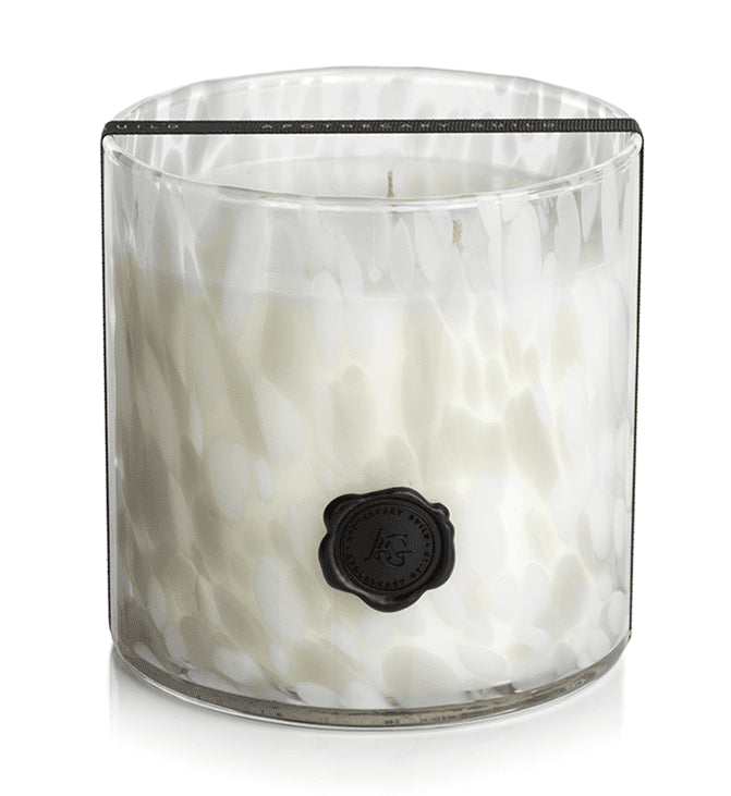 GARDENIA Zodax Apothecary Guild Opal Glass 3 Wick Scented Jar Candle - 50 oz