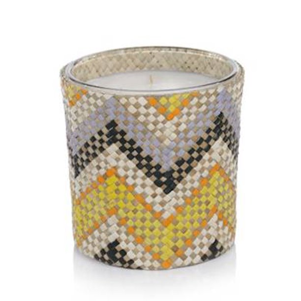 RIO DE JANERIO - MIA Zodax Scented Jar Candle Yellow and Gray Zigzag - 18.5 oz