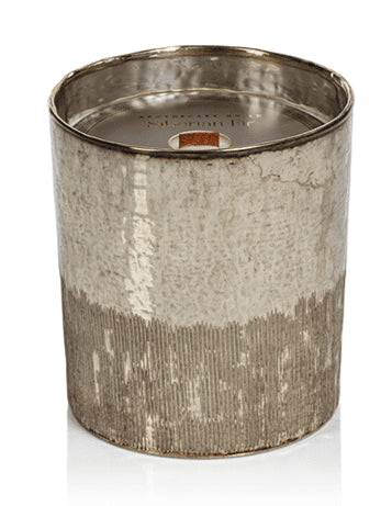 SIBERIAN FIR Antique Silver Wood Wick Scented Candle