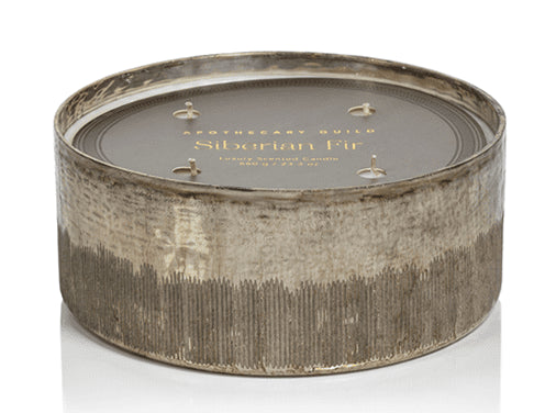 SIBERIAN FIR Antique Silver 4-Wick Scented Candle