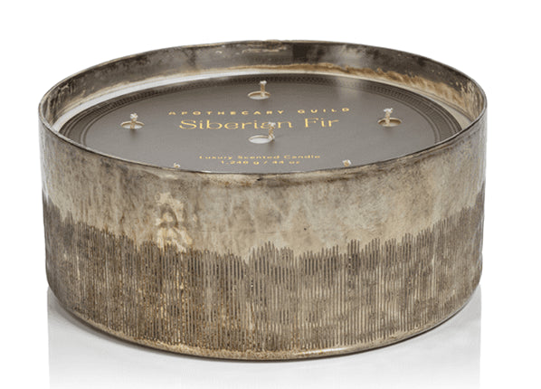 SIBERIAN FIR Antique Silver 6-Wick Scented Candle