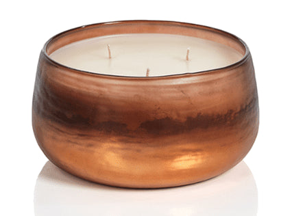 POMEGRANATE Amber Copper Medium Tonal Scented Candle Bowl