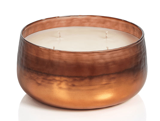 POMEGRANATE Amber Copper Large Tonal Scented Candle Bowl