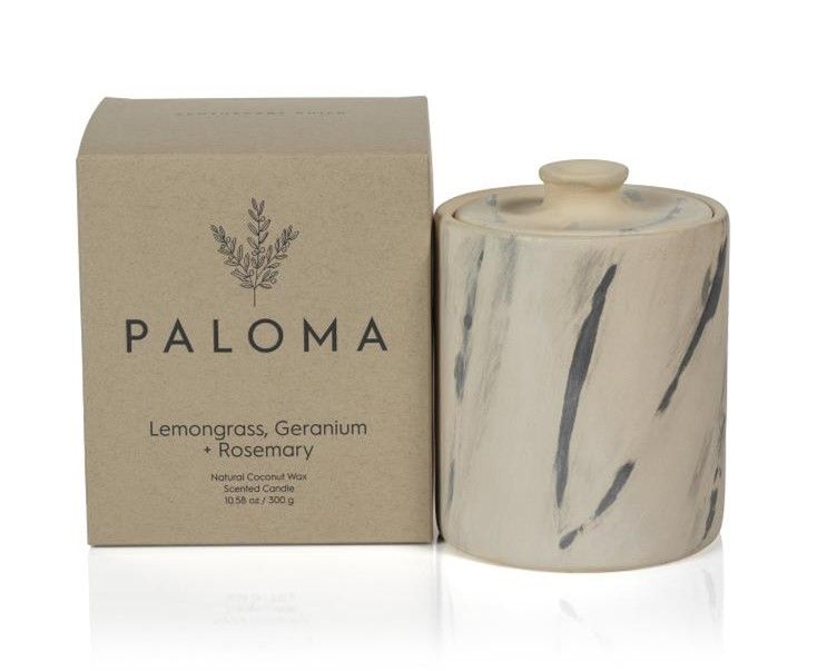 LEMONGRASS GERANIUM ROSEMARY Zodax Paloma Scented Jar Candle - 10.5 oz