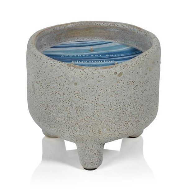 BLUE MARINE Zodax Pacifica Island 3-Wick Candle in Footed Pot - 27 oz