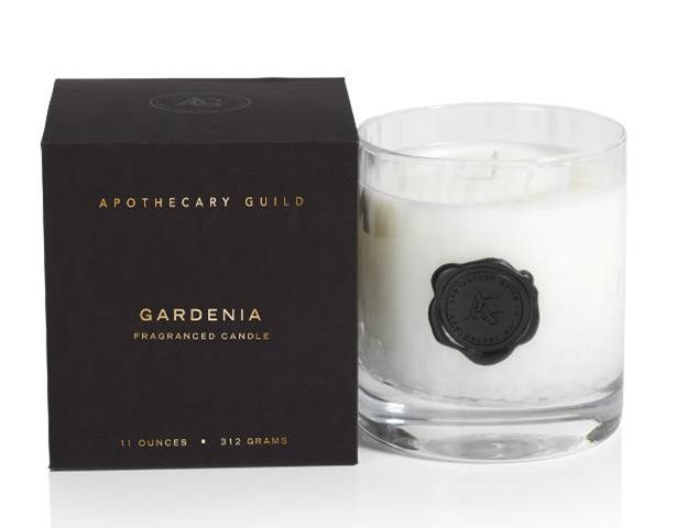 GARDENIA Zodax Apothecary Guild Opal Glass Gift Boxed Scented Jar Candle - 11 oz