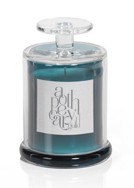 BLUE MARINE Zodax Apothecary Guild Scented Jar Candle with Cloche - 9.8 oz