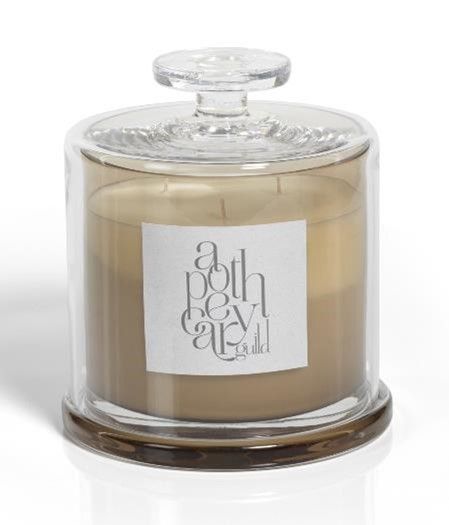 SANDALWOOD TOBACCO Zodax Apothecary Guild Large Scented Jar Candle with Cloche - 36 oz