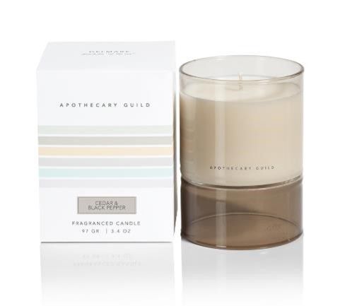 CEDAR BLACK PEPPER Zodax Delmar Short Scented Jar Candle - 3.4 oz