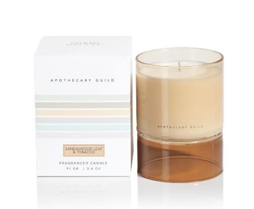 SANDALWOOD TOBACCO Zodax Delmar Short Scented Jar Candle - 3.4 oz