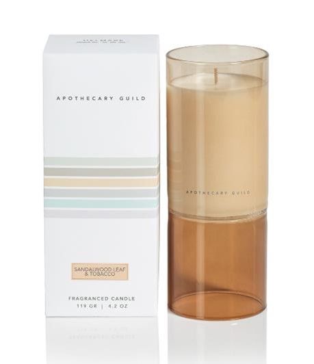 SANDALWOOD TOBACCO Zodax Delmar Tall Scented Jar Candle - 4.2 oz