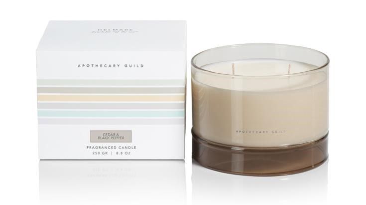 CEDAR BLACK PEPPER Zodax Delmar 2-Wick Scented Jar Candle - 8.8 oz