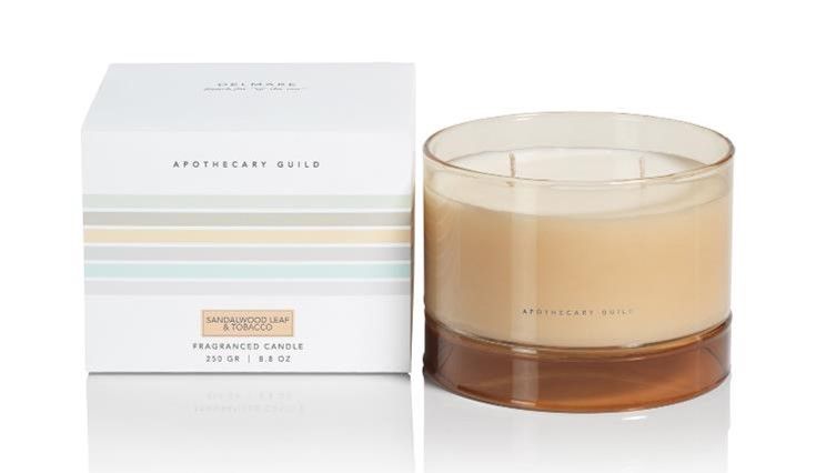 SANDALWOOD TOBACCO Zodax Delmar 2-Wick Scented Jar Candle - 8.8 oz