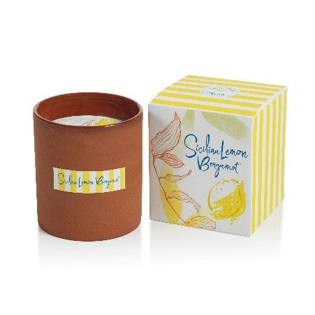 AQUA LEMON Zodax Scented Candle Jar 11 oz 60 hr Gift Boxed - Limone Costa d Amalfi