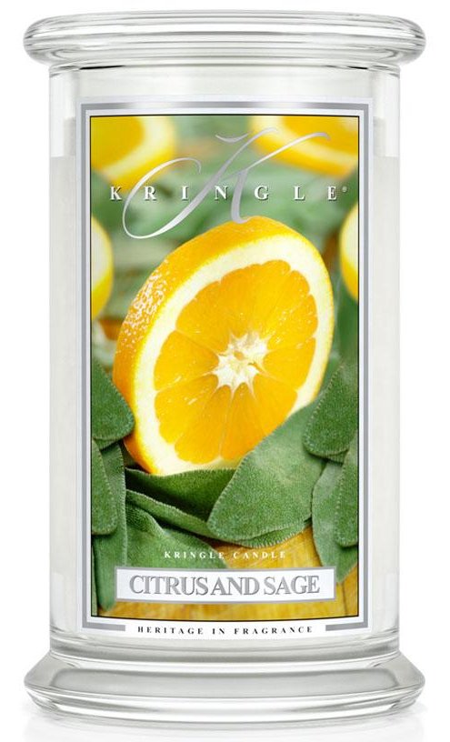 CITRUS SAGE Large 2-Wick 22 oz 100 Hour Jar by Kringle Candles