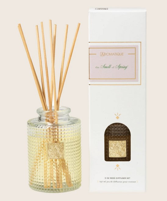 SMELL OF SPRING Aromatique Reed Diffuser Gift Set Glass Vessel