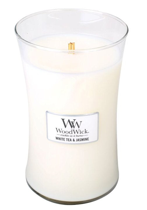 WHITE TEA JASMINE WoodWick 22oz Large Jar Candle Burns 180 Hours