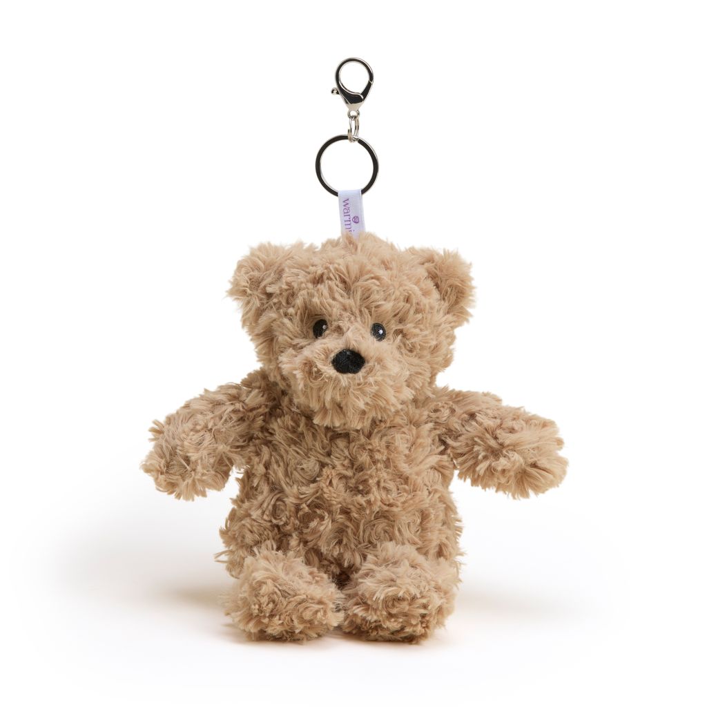 Brown Curly Bear Warmies Bag Charm